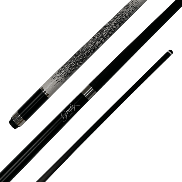 Grafex Gladiator - 2-Piece Carbon Fibre Cue 58" / 9mm Glue On / Black Cues