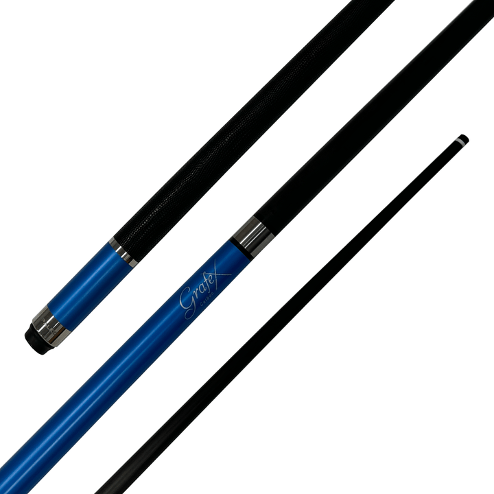 Grafex Gladiator - 2-Piece Carbon Fibre Cue 58" / 9mm Glue On / Blue Cues